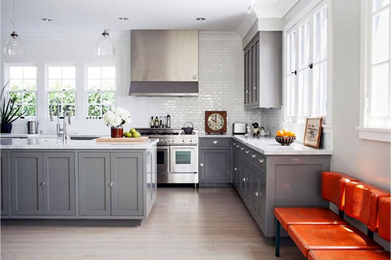 Дизайн серой кухни - Кухонная мебель