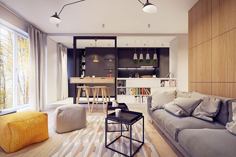 Дизайн интерьера квартиры-студии - фото