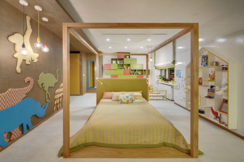 Бежевые обои в детской комнате - Дизайн интерьера