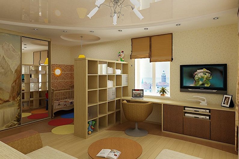 Как зонировать комнату для родителей и ребенка - Зонирование комнаты с помощью мебели