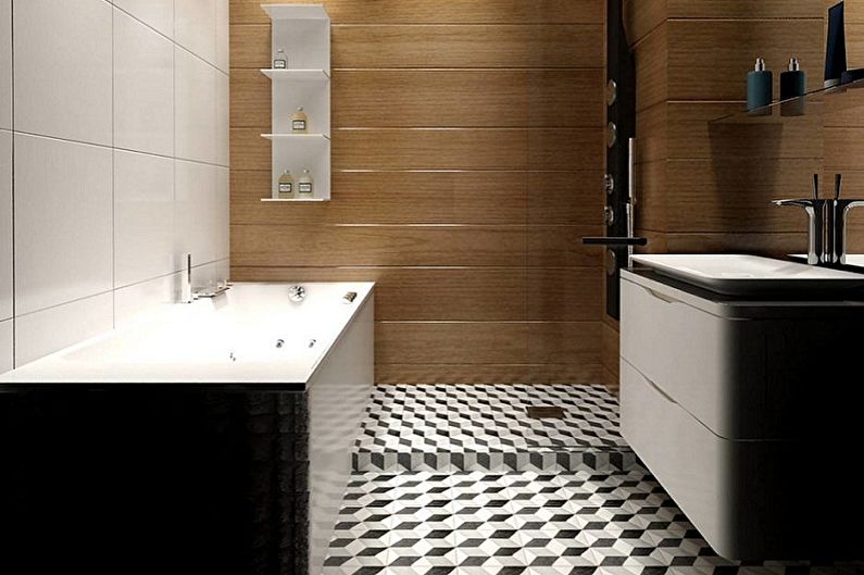 Дизайн интерьера маленькой ванной комнаты - фото