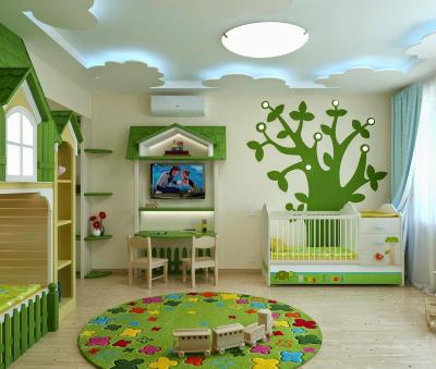 Дизайн потолка из гипсокартона для детской 4