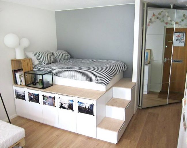 Мебель-трансформер с ящиками для хранения вещей и спальным местом от IKEA