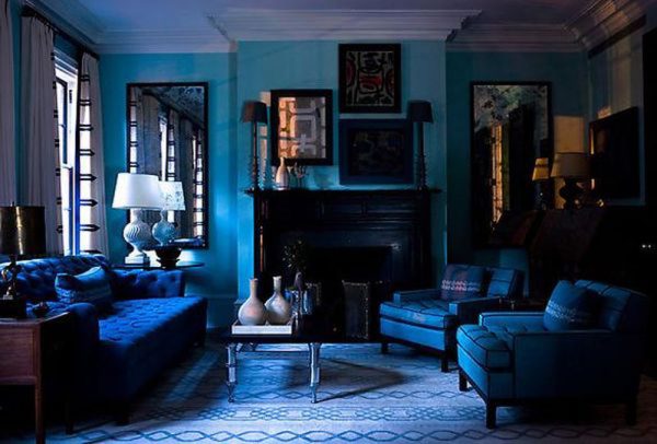 Синий дизайн комнаты