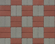 Вариант укладки тротуарной плитки Брусчатка серая и красная в шахматном порядке