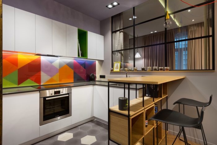Дизайн зоны кухни в квартире-студии
