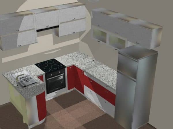 П образный кухонный гарнитур для кухни