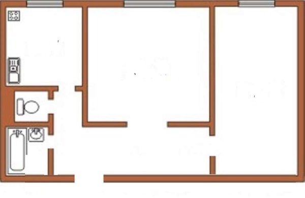 Раздельная планировка с двумя изолированными комнатами с отдельными входами
