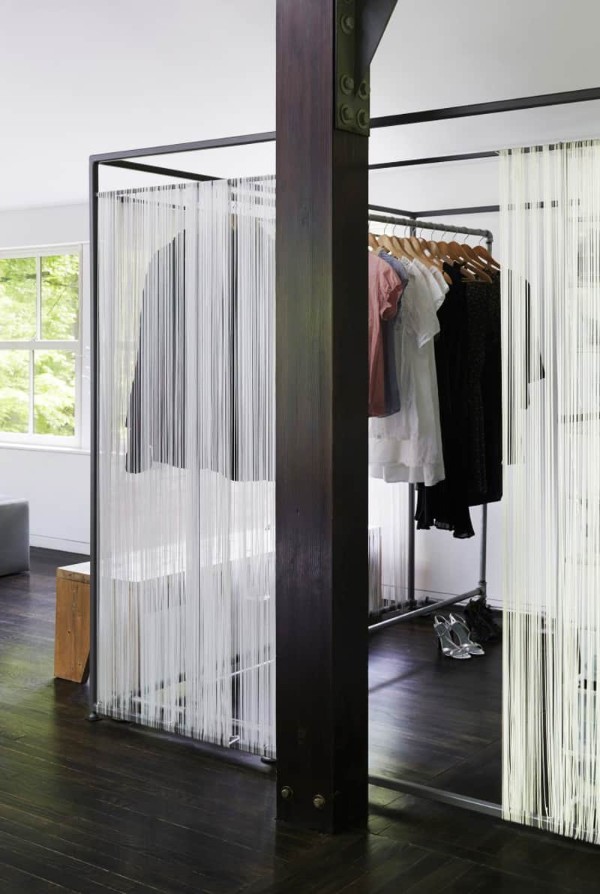 шторы нити в интерьере декорирование гардеробной 
