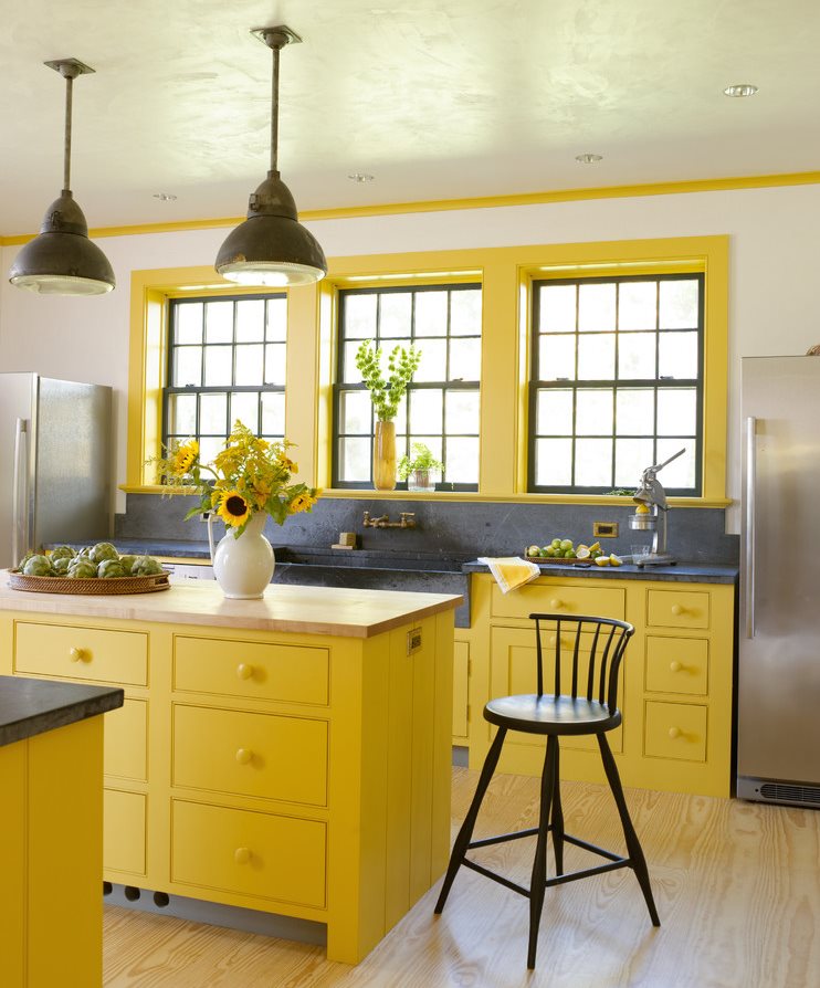 Желтый цвет в дизайне современной кухни