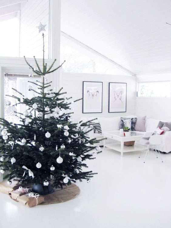 11-a-modern-nordic-christmas-tree-with-white-ornaments-plus-bows-and-a-star-on-top-3644598
